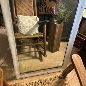 Rustic White Framed Mirror